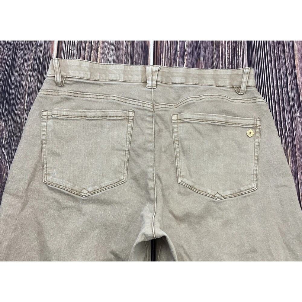 💋 Democracy AB Solution Beige Wide-Leg Jeans Womens Size 12 Stretch